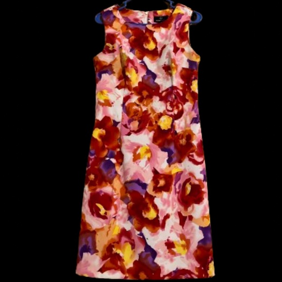 Ronni Nicole Women’s Vibrant Multi Floral Spring/Summer Sheath Dress Sz-8 - Picture 1 of 6